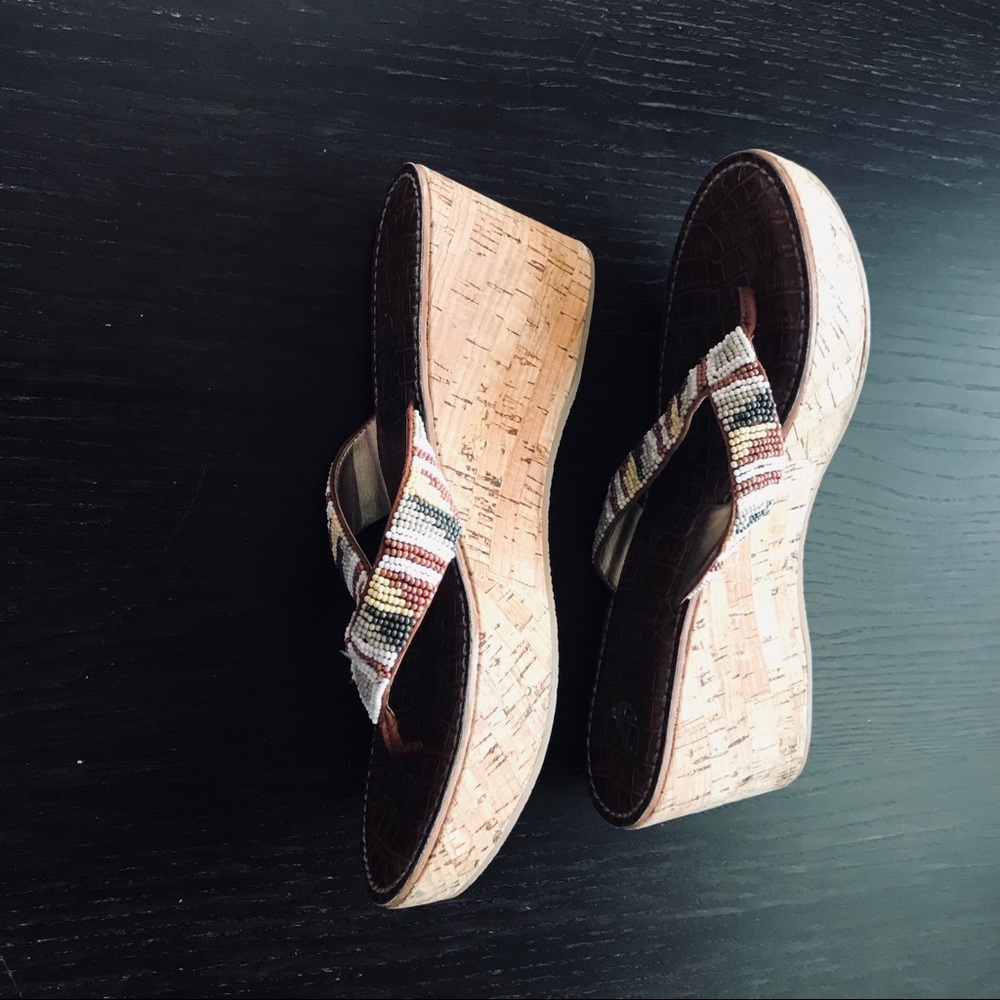 Sam Edelman “Rosa” Beaded Wedge Sandal - Picture 7 of 7